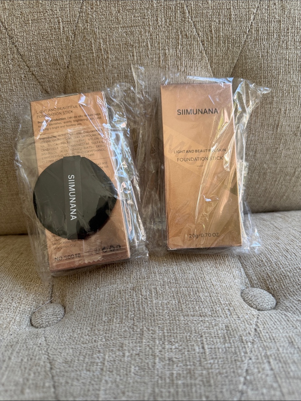 SIIMUNANA Foundation Stick - Rose Gold Packaging shades 02 & 03